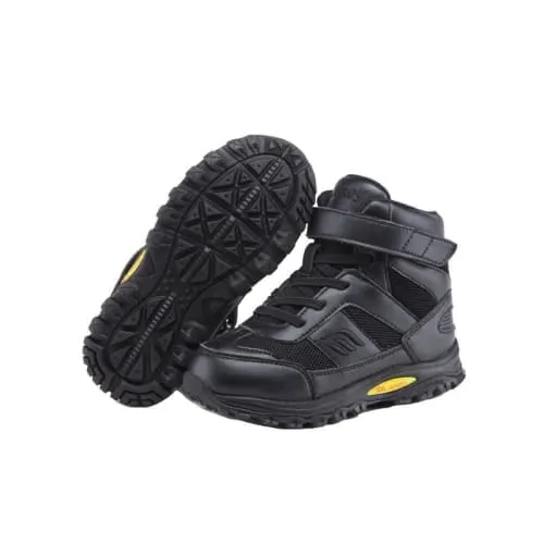 Mt. Emey 3305-1H Black - Children Straight Last Athletic Boots with Elastic Laces