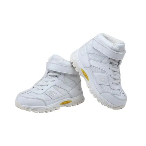 Mt. Emey 3305-3H White - Children Straight Last Athletic Boots with Elastic Laces