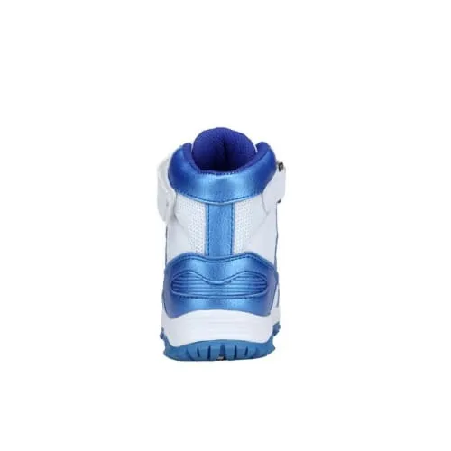 Mt. Emey 3305-6H White/Navy Blue - Children Straight Last Athletic Boots with Elastic Laces