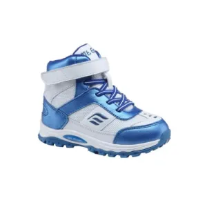 Mt. Emey 3305-6H White/Navy Blue - Children Straight Last Athletic Boots with Elastic Laces