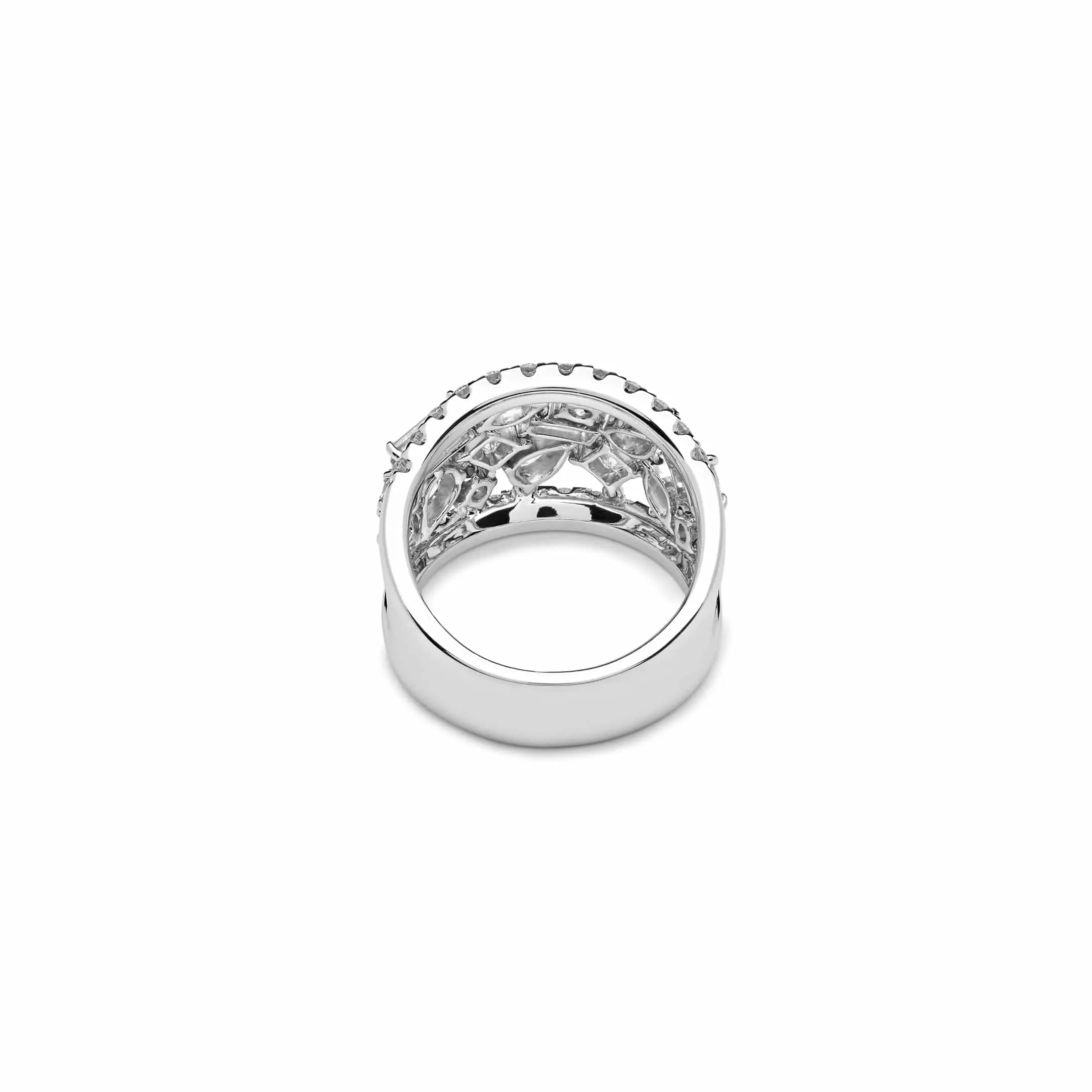Multi Shape Diamond White Gold Cocktail Ring
