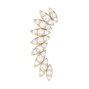 Natural Diamond Wing Crawler Earring for Helix Piercing