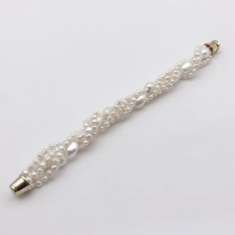 Natural Freshwater Twisted Pearl Accent Bracelets
