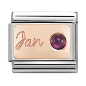 NOMINATION Charm Rose Gold and Garnet January
