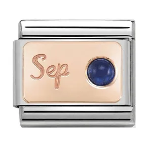 NOMINATION Charm Rose Gold and Sapphire September