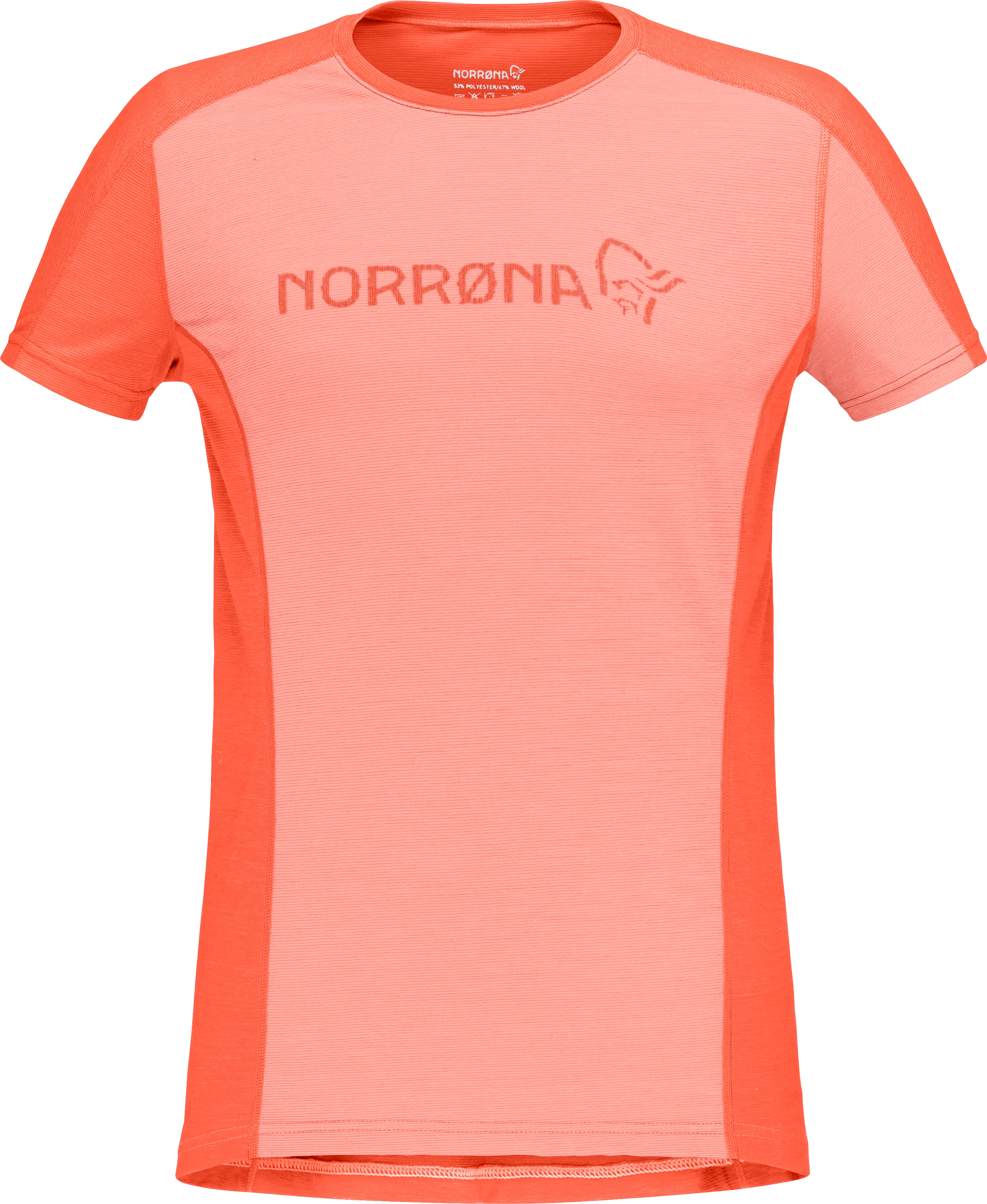 Norrøna Women&#x27;s Falketind Equaliser Merino T-Shirt Peach Amber/Orange Alert | Buy Norrøna Women&#x27;s Falketind Equaliser Merino T-Shirt Peach Amber/Orange Alert here | Outnorth
