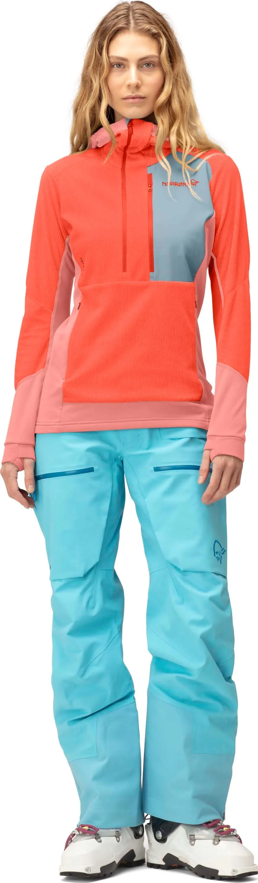 Norrøna Women&#x27;s Lofoten Thermal Pro Hood Orange Alert/Peach Amber | Buy Norrøna Women&#x27;s Lofoten Thermal Pro Hood Orange Alert/Peach Amber here | Outnorth