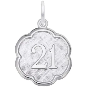 Number Twenty One Scalloped Disc Charm