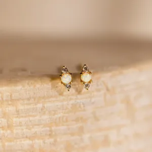 Opal and Diamond Studs