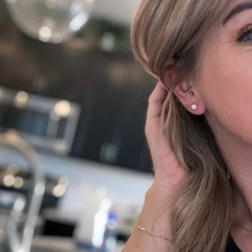 Opal Circle Stud Earrings (ROSE GOLD OR GOLD)