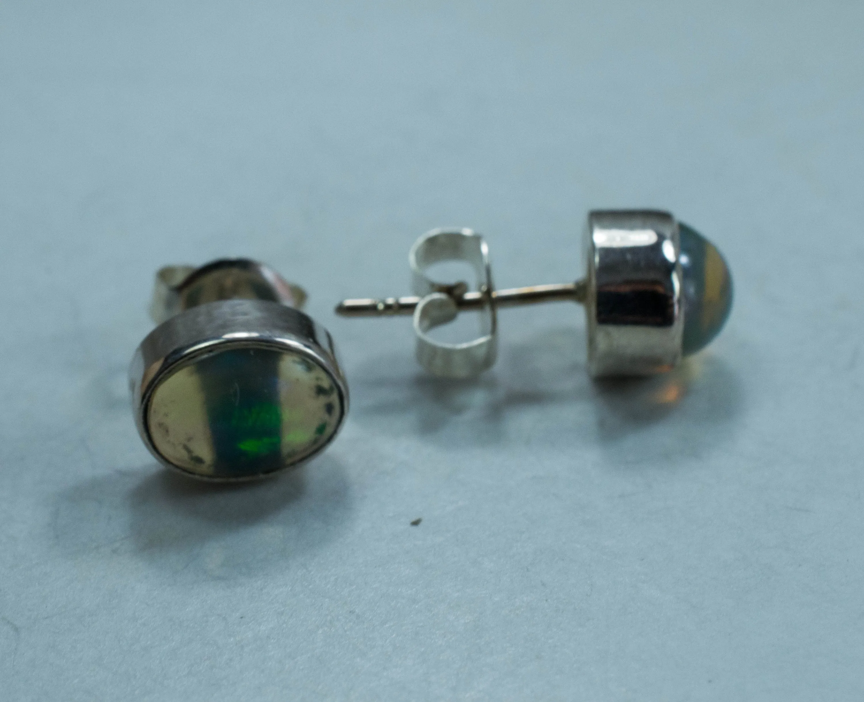 Opal Earrings; Genuine Untreated Ethiopian Opal