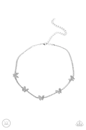 Paparazzi Necklace ~ Fluttering Fanatic - White