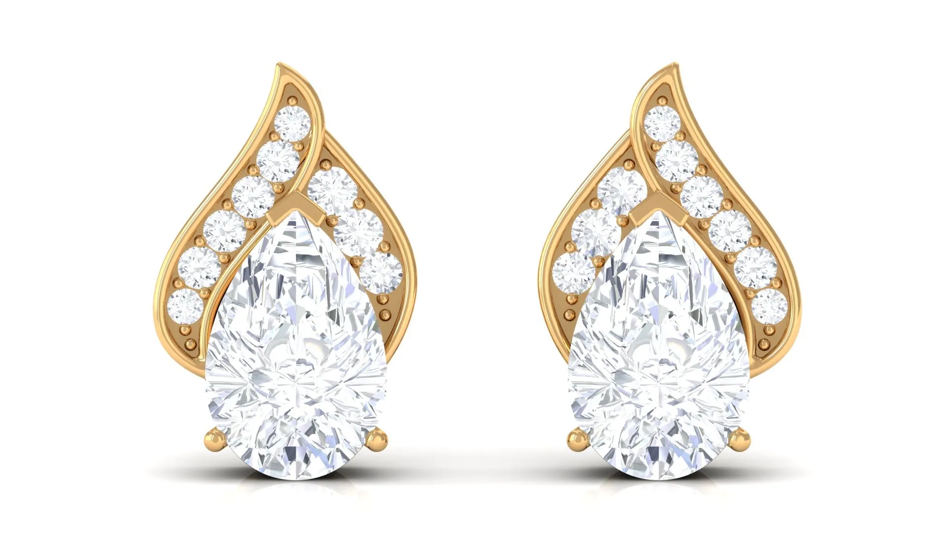 Pear Shape Lab Grown Diamond Classic Stud Earrings