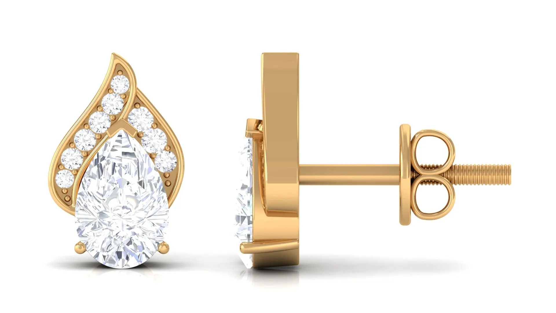 Pear Shape Lab Grown Diamond Classic Stud Earrings