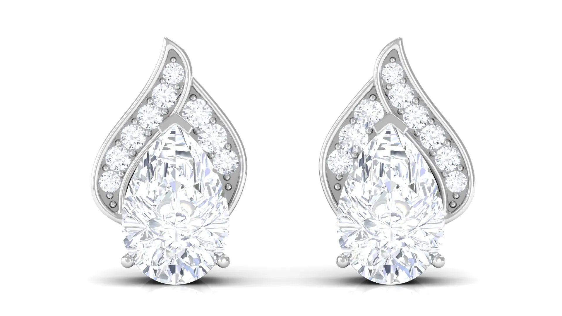 Pear Shape Lab Grown Diamond Classic Stud Earrings
