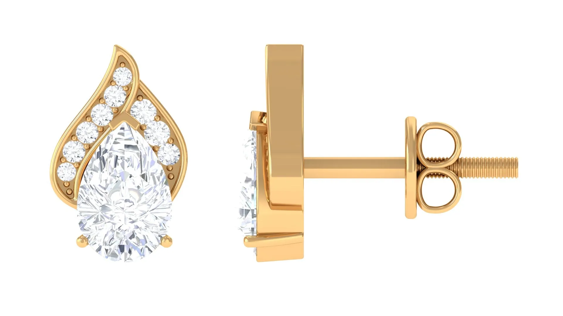 Pear Shape Lab Grown Diamond Classic Stud Earrings