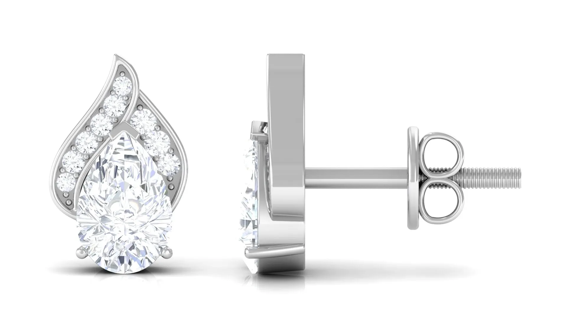 Pear Shape Lab Grown Diamond Classic Stud Earrings