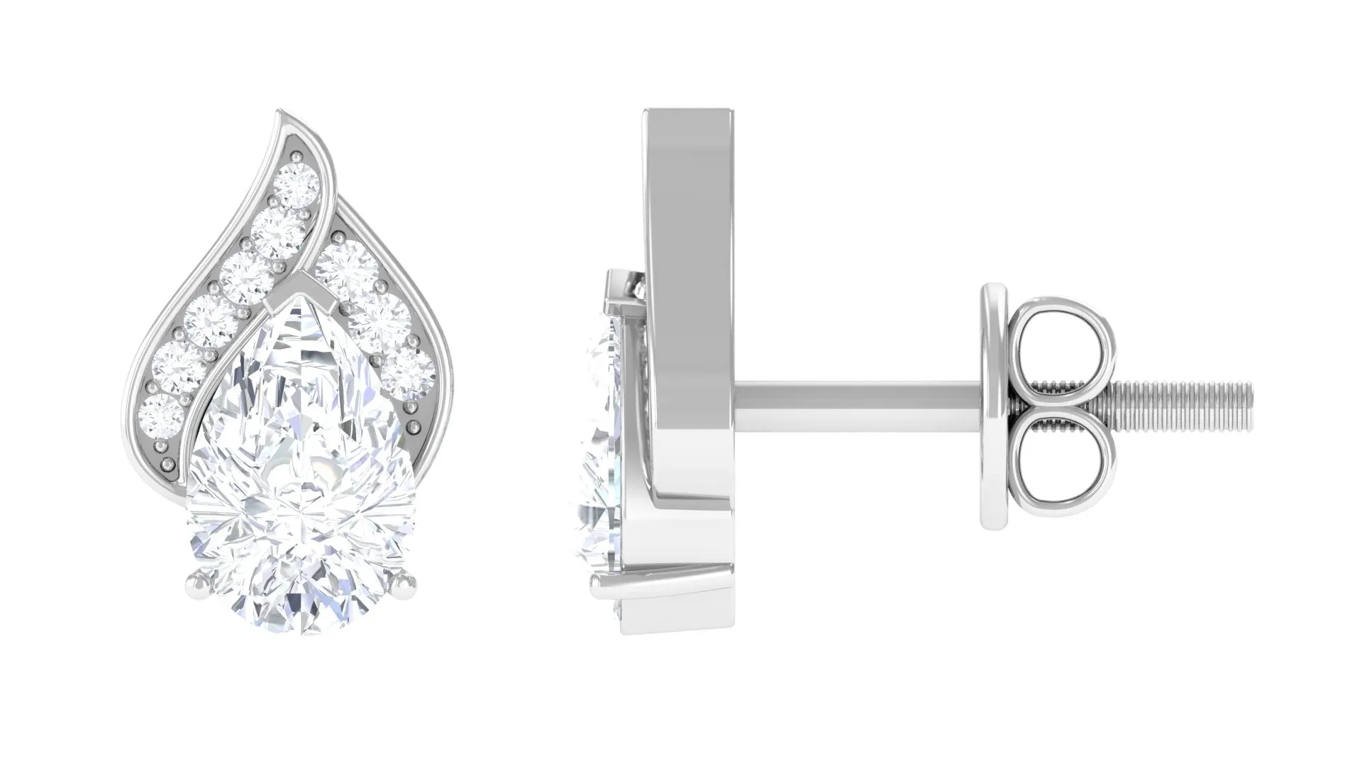 Pear Shape Lab Grown Diamond Classic Stud Earrings