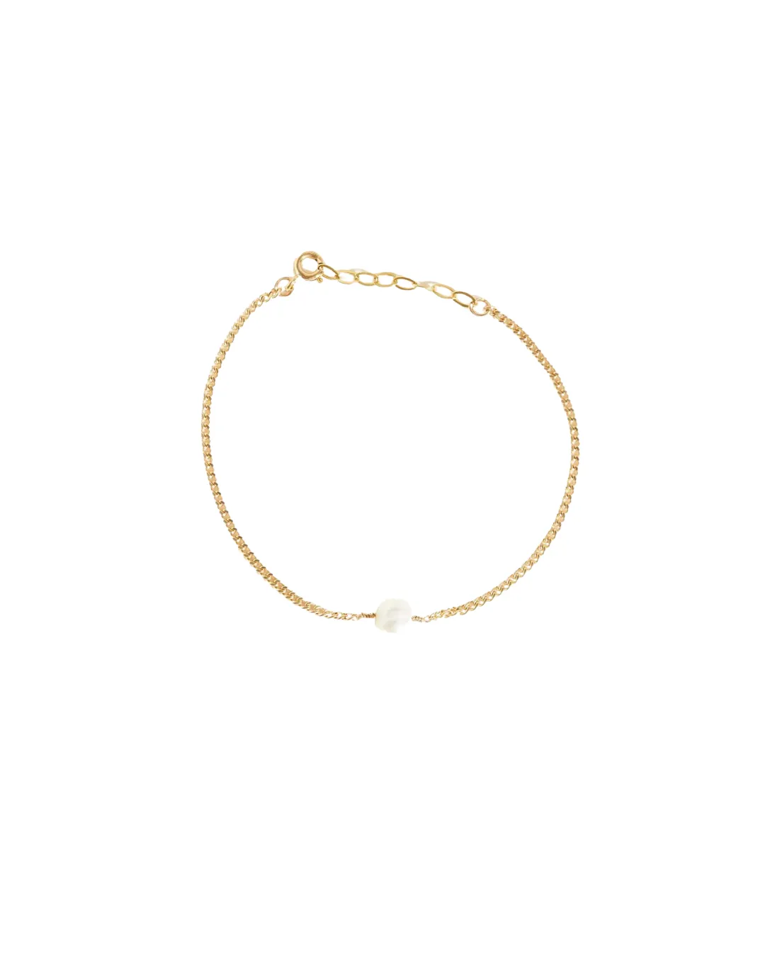 Pearl Curb Chain Bracelet