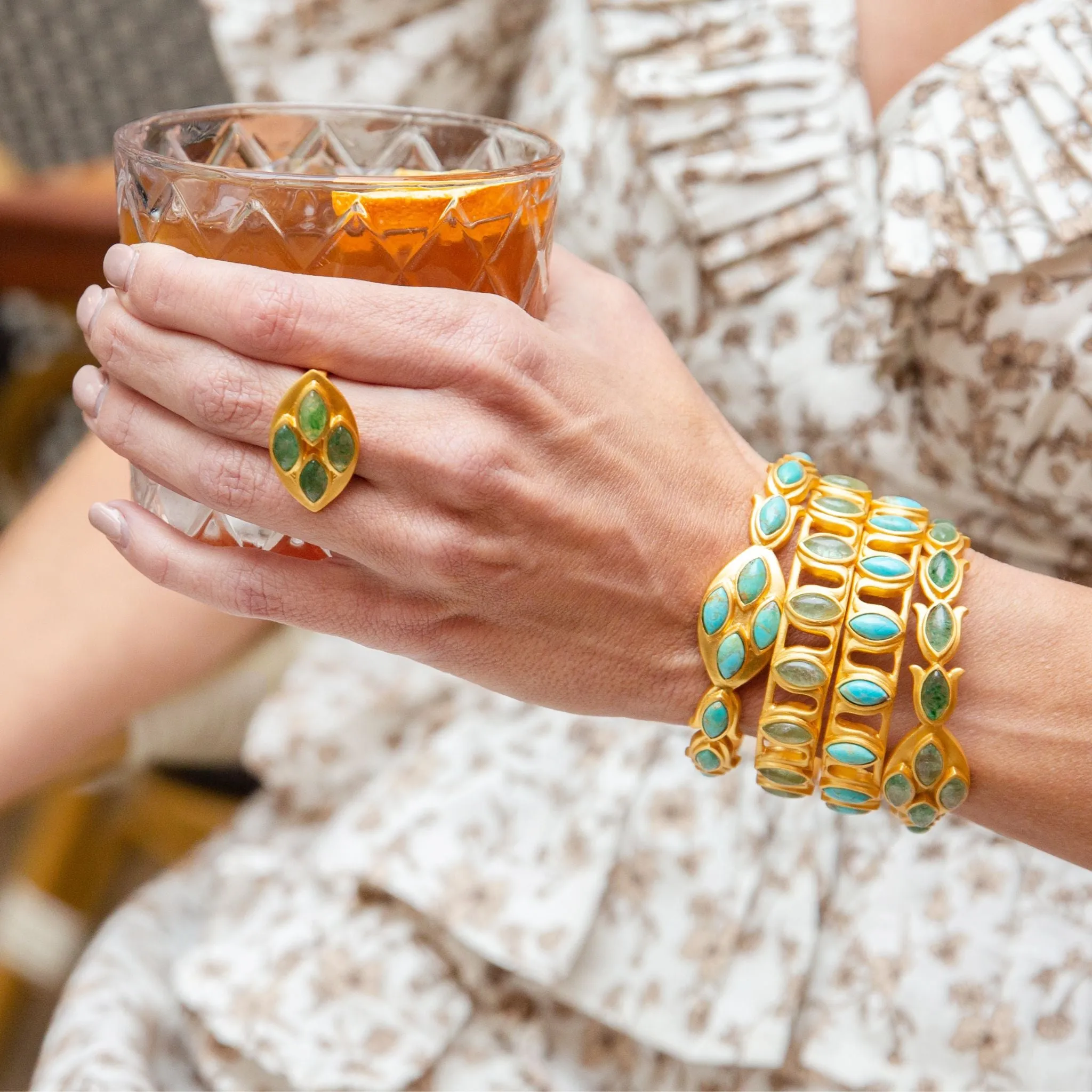 Petals Cuff - Turquoise