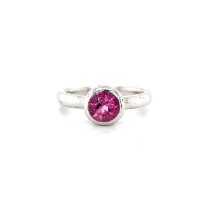 Pink Topaz Solitaire Bezel Ring
