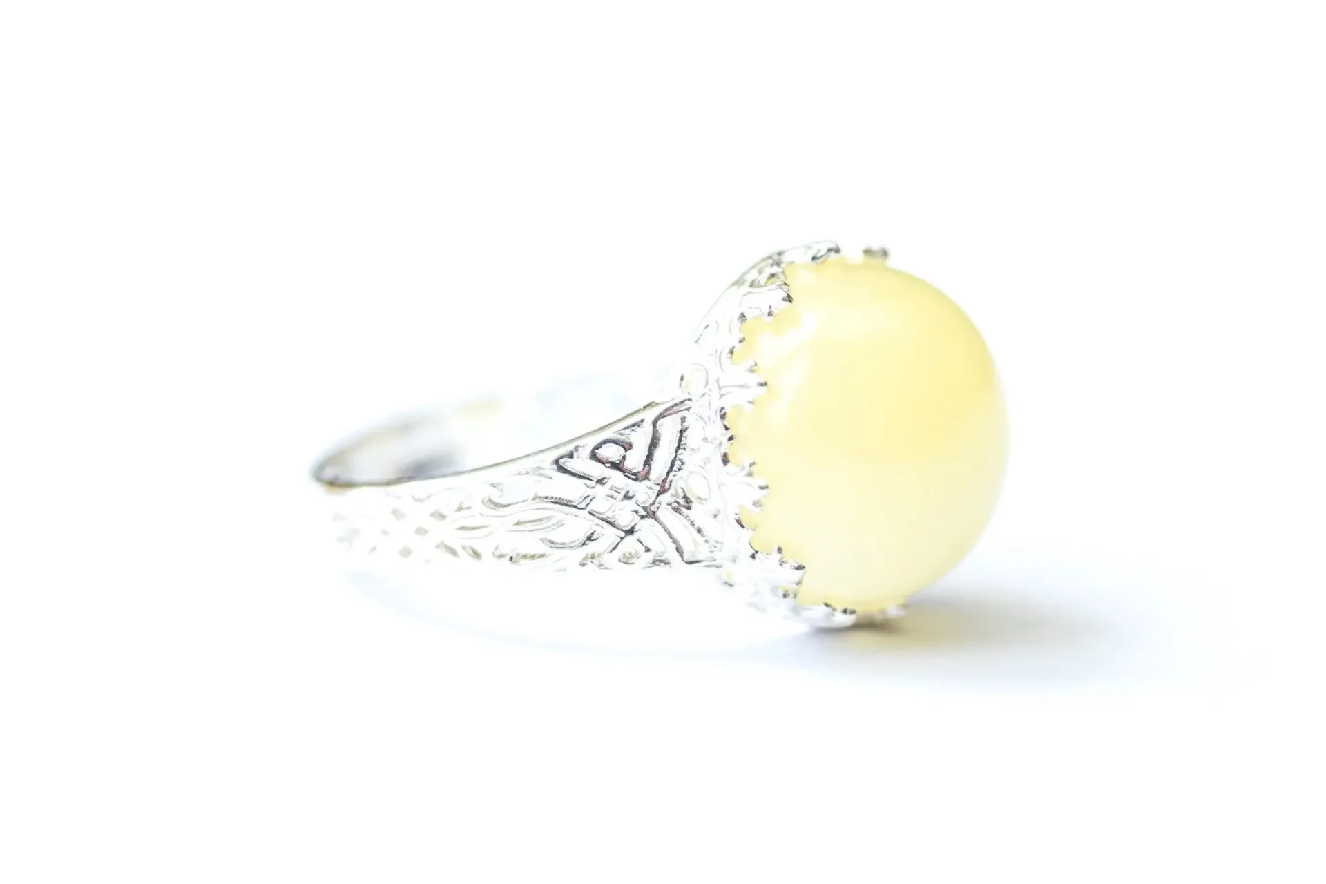 Princess Crown Butterscotch Amber Ring - Beautifully Crafted Jewelry