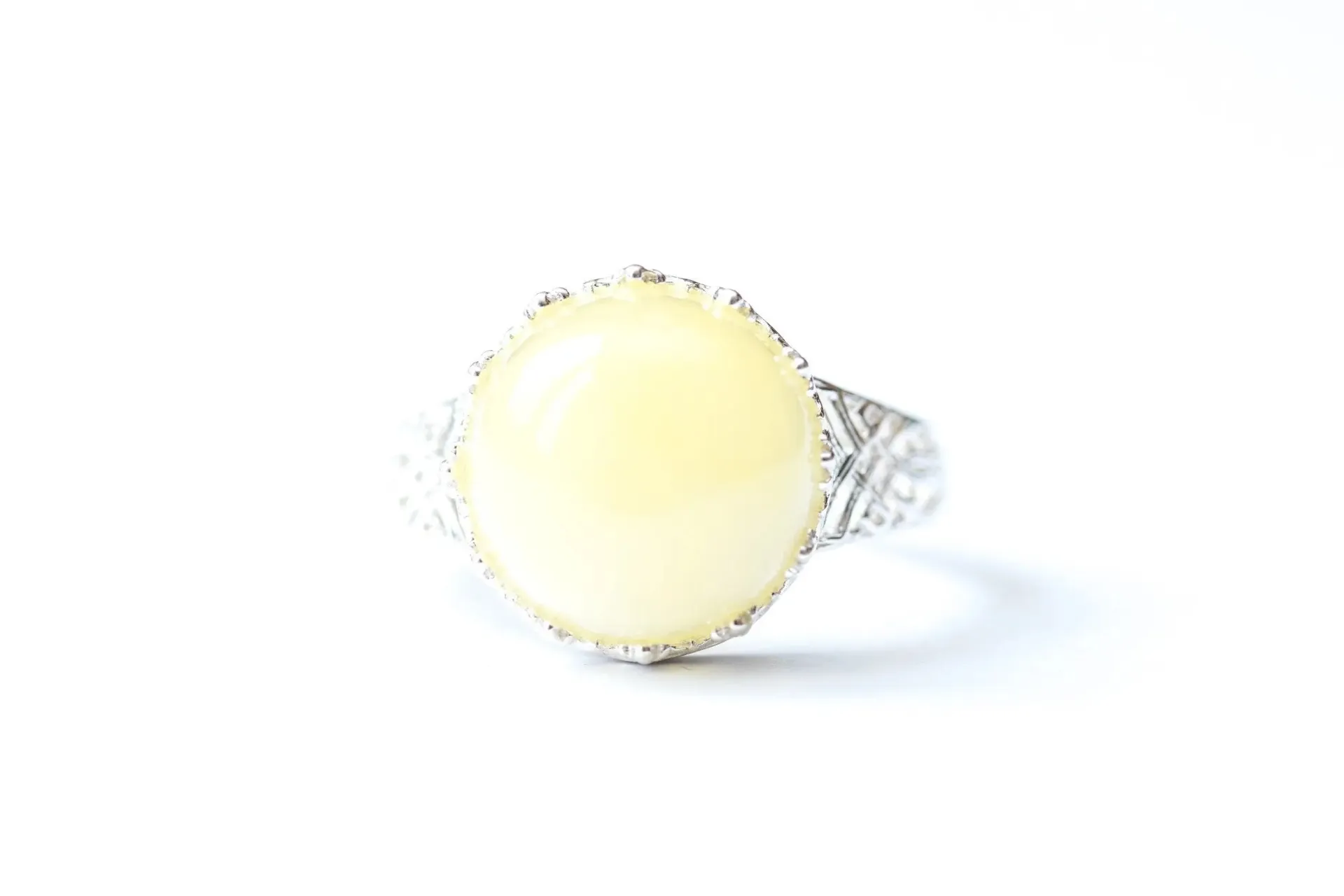 Princess Crown Butterscotch Amber Ring - Beautifully Crafted Jewelry