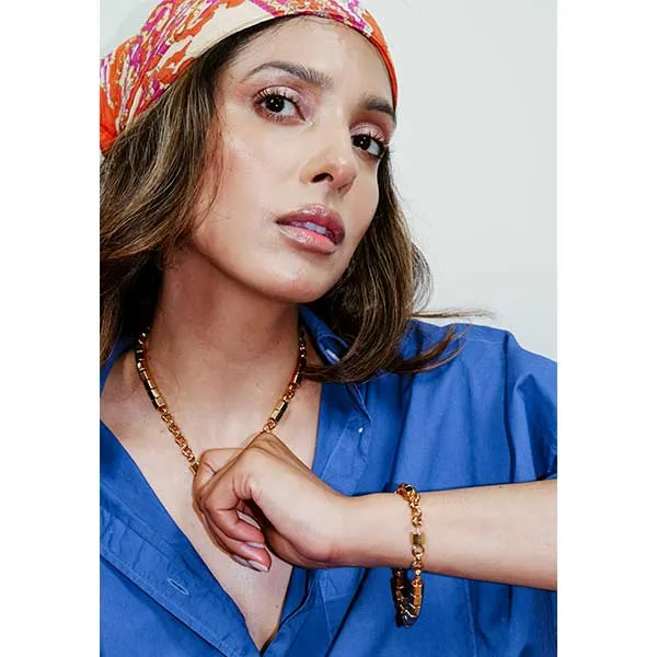 Prism Stud Bead Bracelet / Anklet | 18ct gold plated