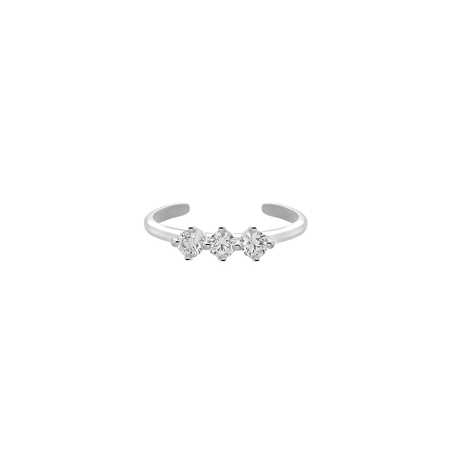 Prong Set 3 Diamond Toe Ring ( 2 Colors)