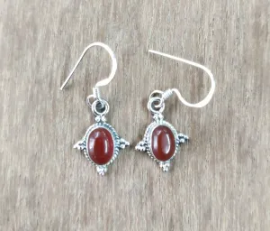 Red Onyx Sterling Silver 92.5 Earing