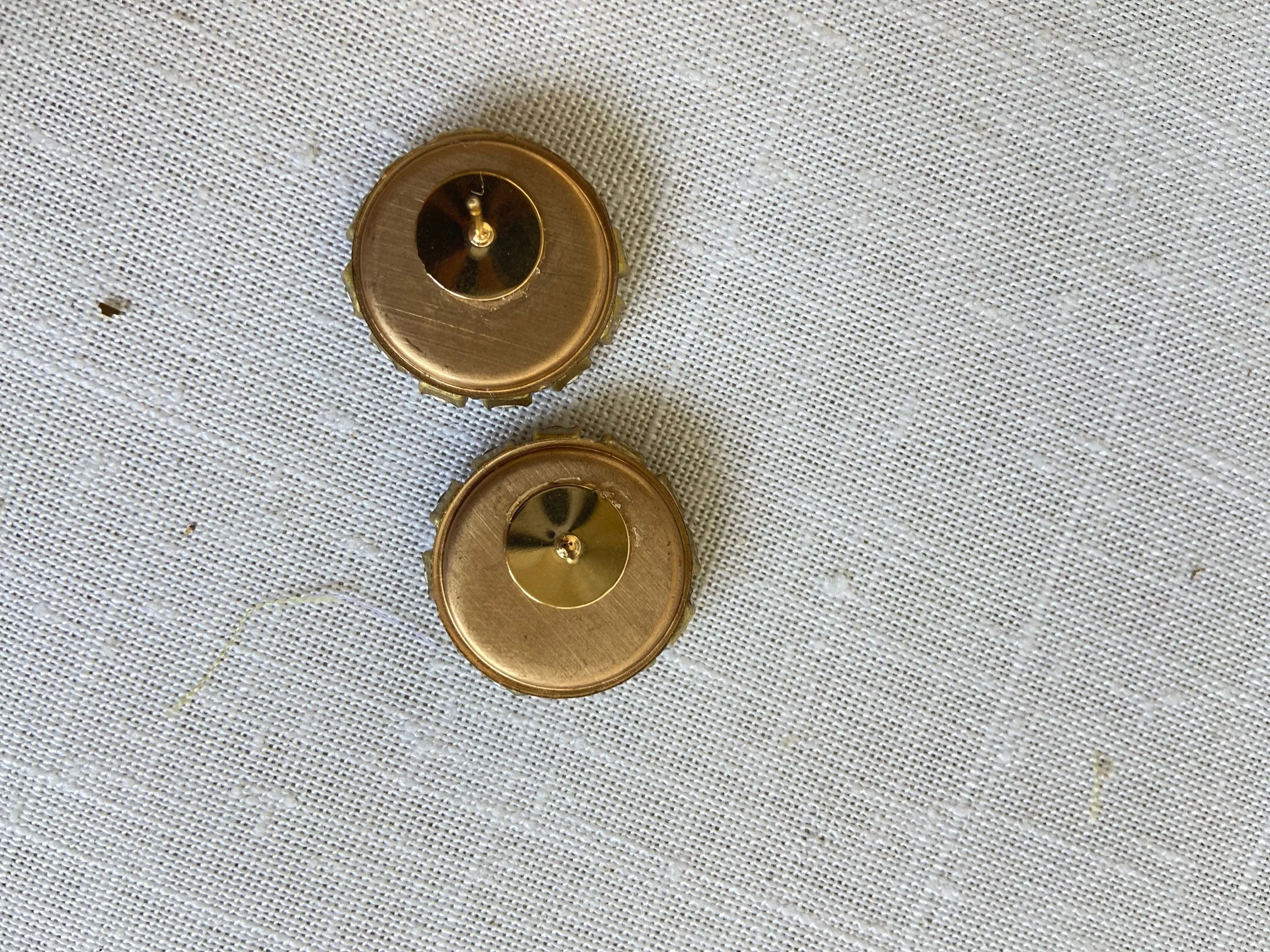 Rhinestone Earrings in Light Golden