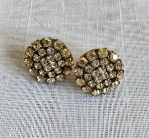Rhinestone Earrings in Light Golden