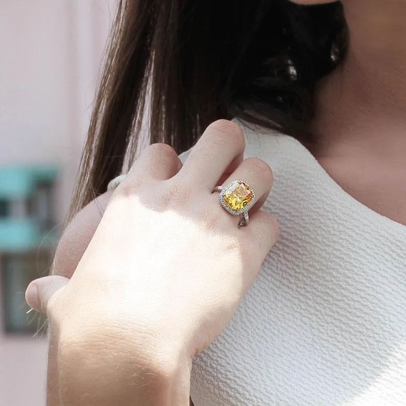 Rivka Grand Cushion Borderset Ring