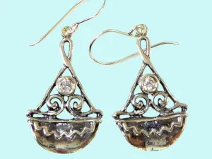 Romantic handmade silver earrings for women Bluenoemi Israeli Jewelry