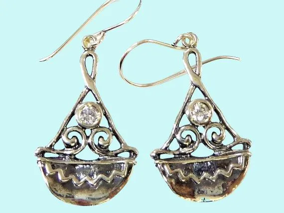 Romantic handmade silver earrings for women Bluenoemi Israeli Jewelry