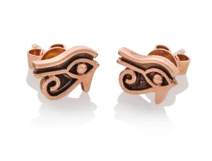 Rose Gold Eye of Horus Earrings