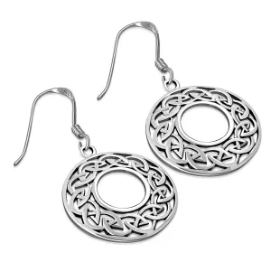 Round Celtic Knot Silver Earrings