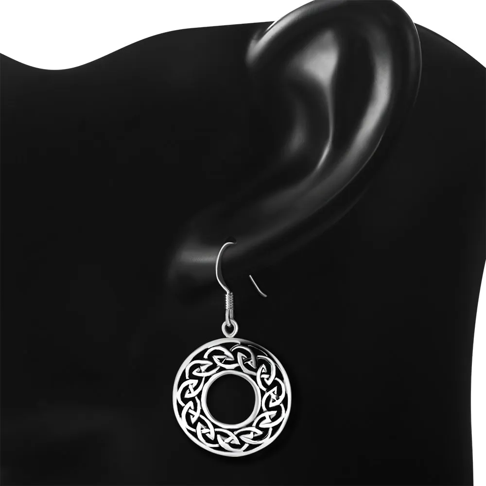 Round Celtic Knot Silver Earrings