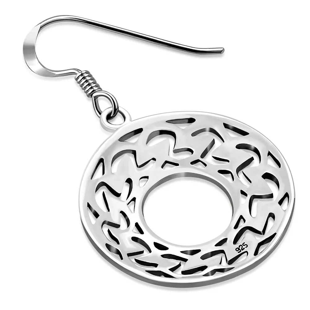 Round Celtic Knot Silver Earrings
