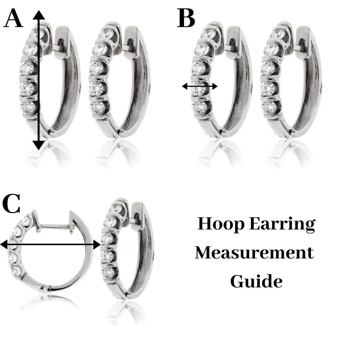 Round Prong Set Ruby & Diamond Hoop Earrings