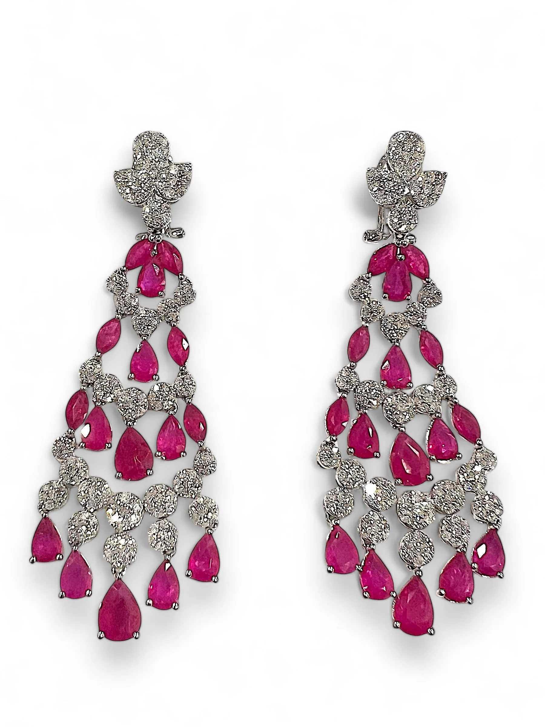 Ruby and Diamond chandelier earrings