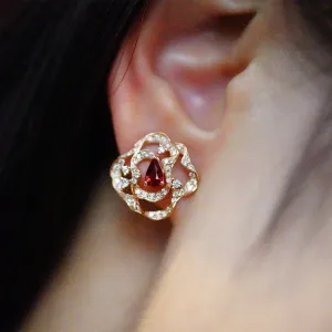 Ruby And Diamond Earrings (Accept Pre-order)