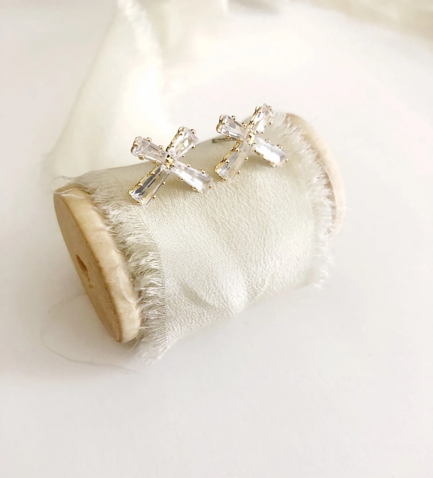 Samantha Diamond Stud Wedding Earrings