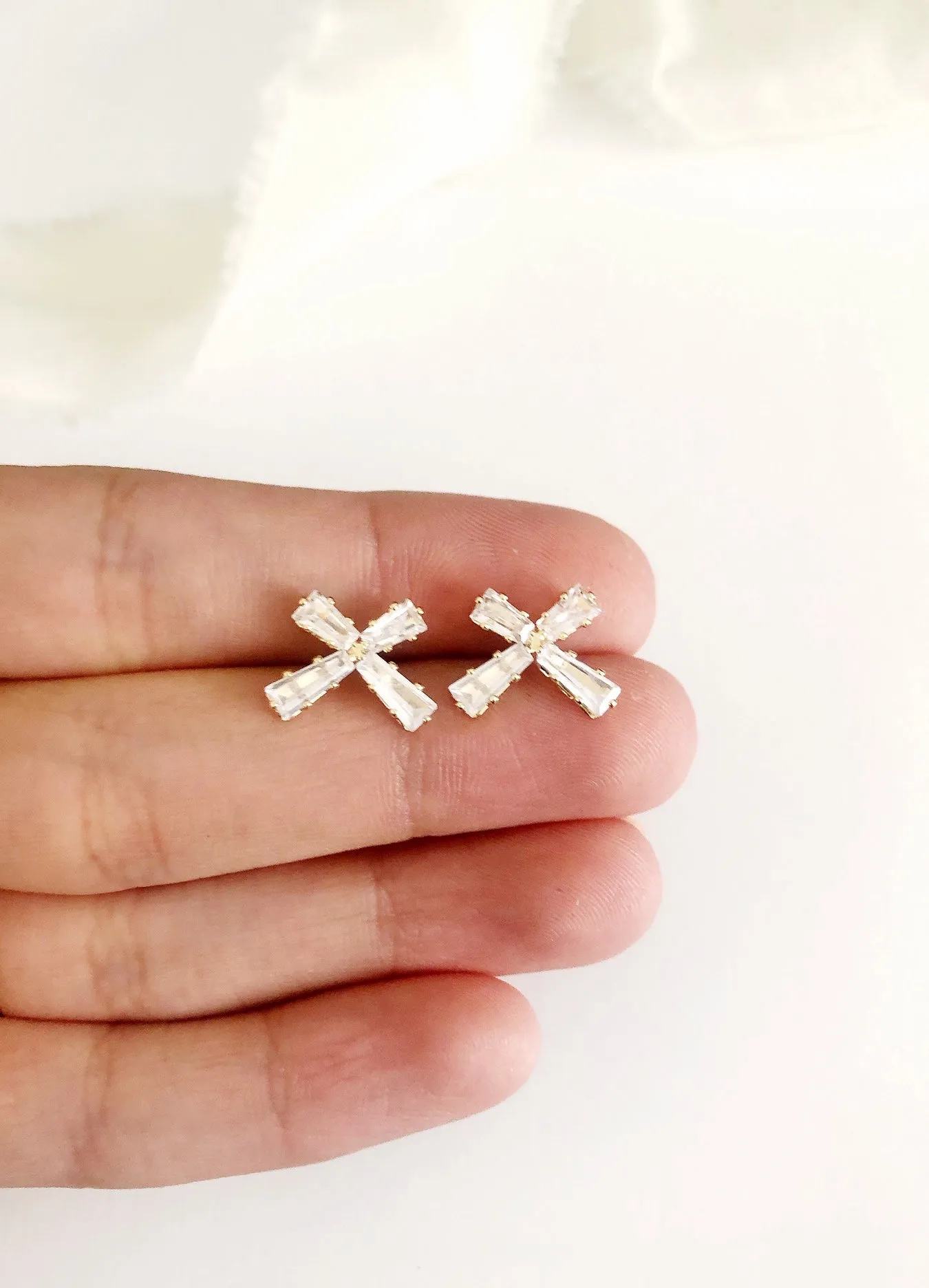 Samantha Diamond Stud Wedding Earrings