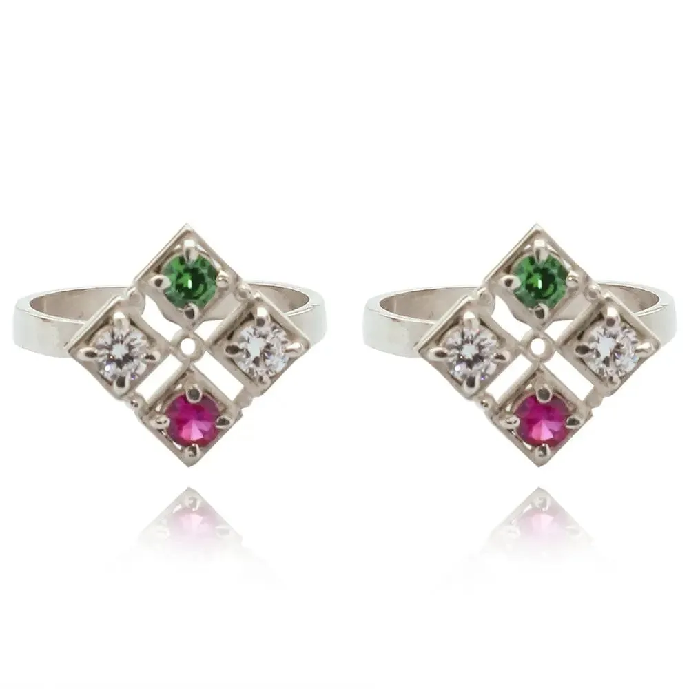 Silver 92.5 Diamond Zircon Toe Ring