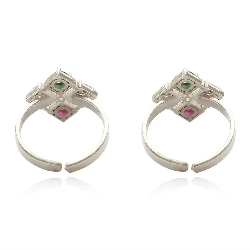 Silver 92.5 Diamond Zircon Toe Ring