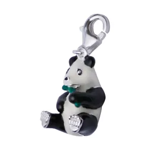 Silver & Black Panda Bear Pendant