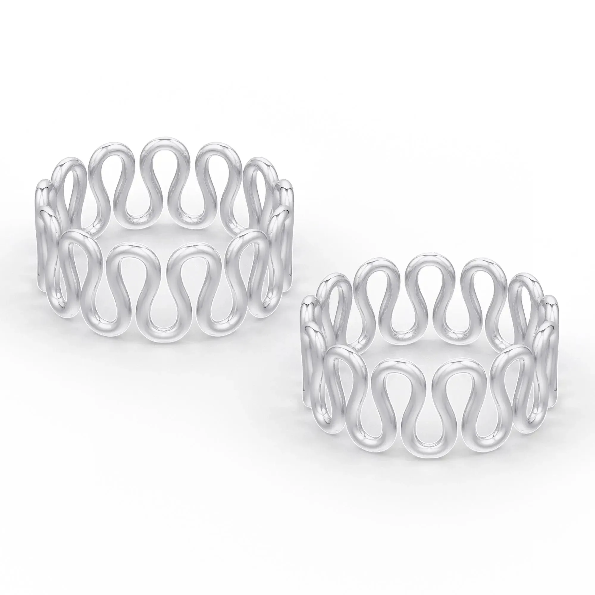 Silver Cursive Toe Ring (Pair)