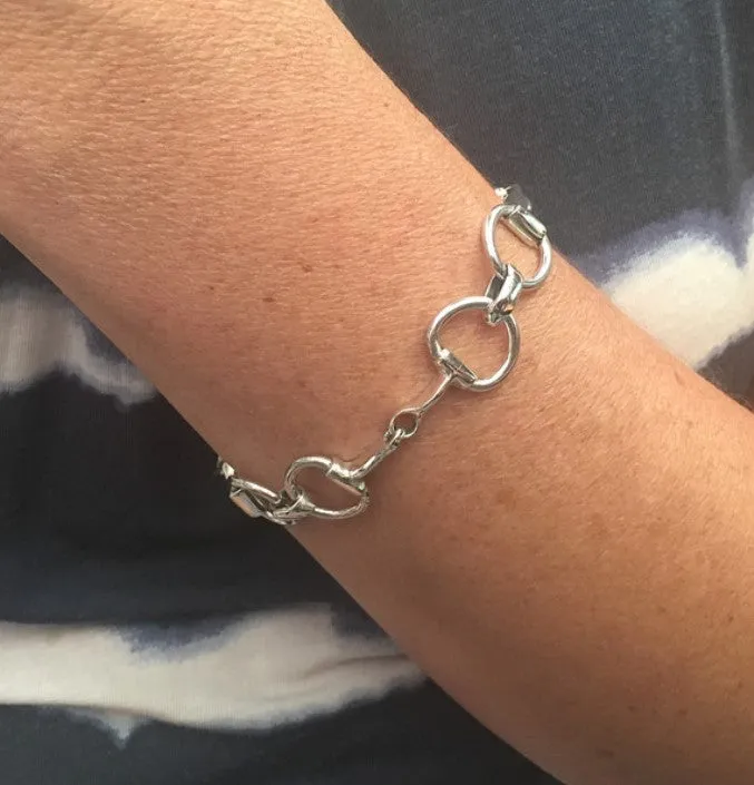 Silver Horse Bit Bracelet