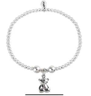 Silver Teddy Charm Bracelet